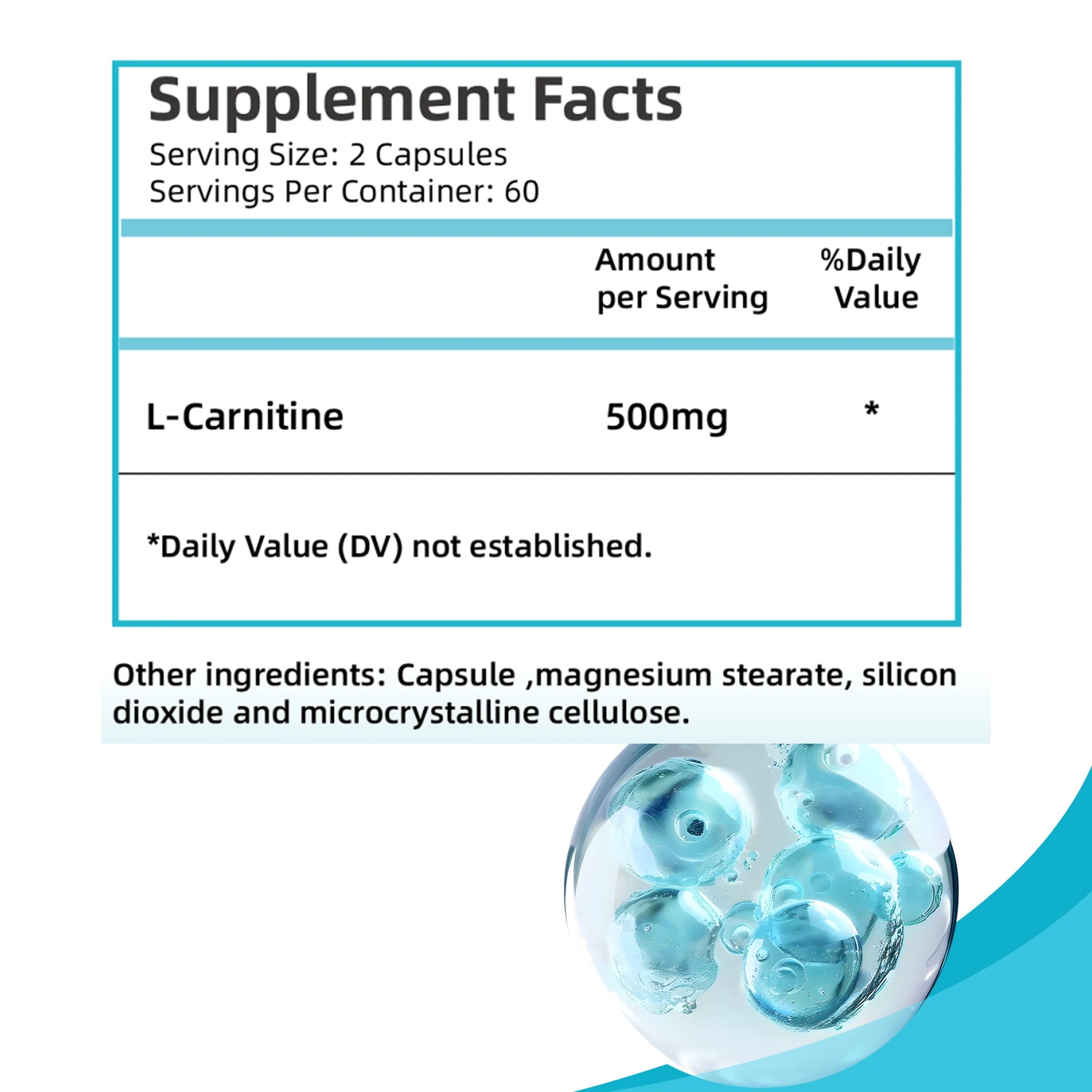 L-Carnitine - Brûle-graisse, Soutient l'énergie, Développe les muscles, Favorise le métabolisme, Améliore la mémoire et la concentration - 120 Gélules