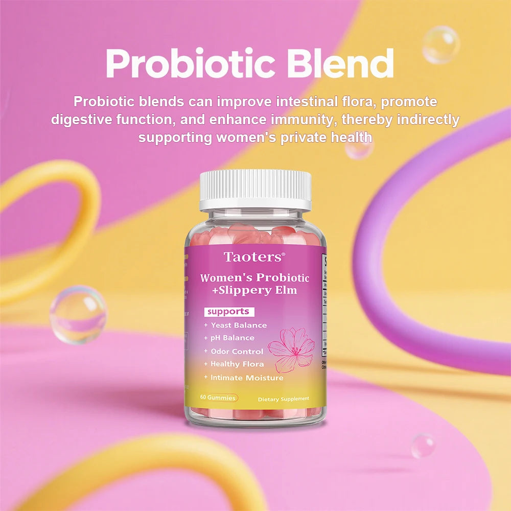 Probiotiques pour femmes en gommes, soutient la santé féminine - Équilibre du pH, odeur saine, soutient la santé immunitaire intestinale - 60 gommes