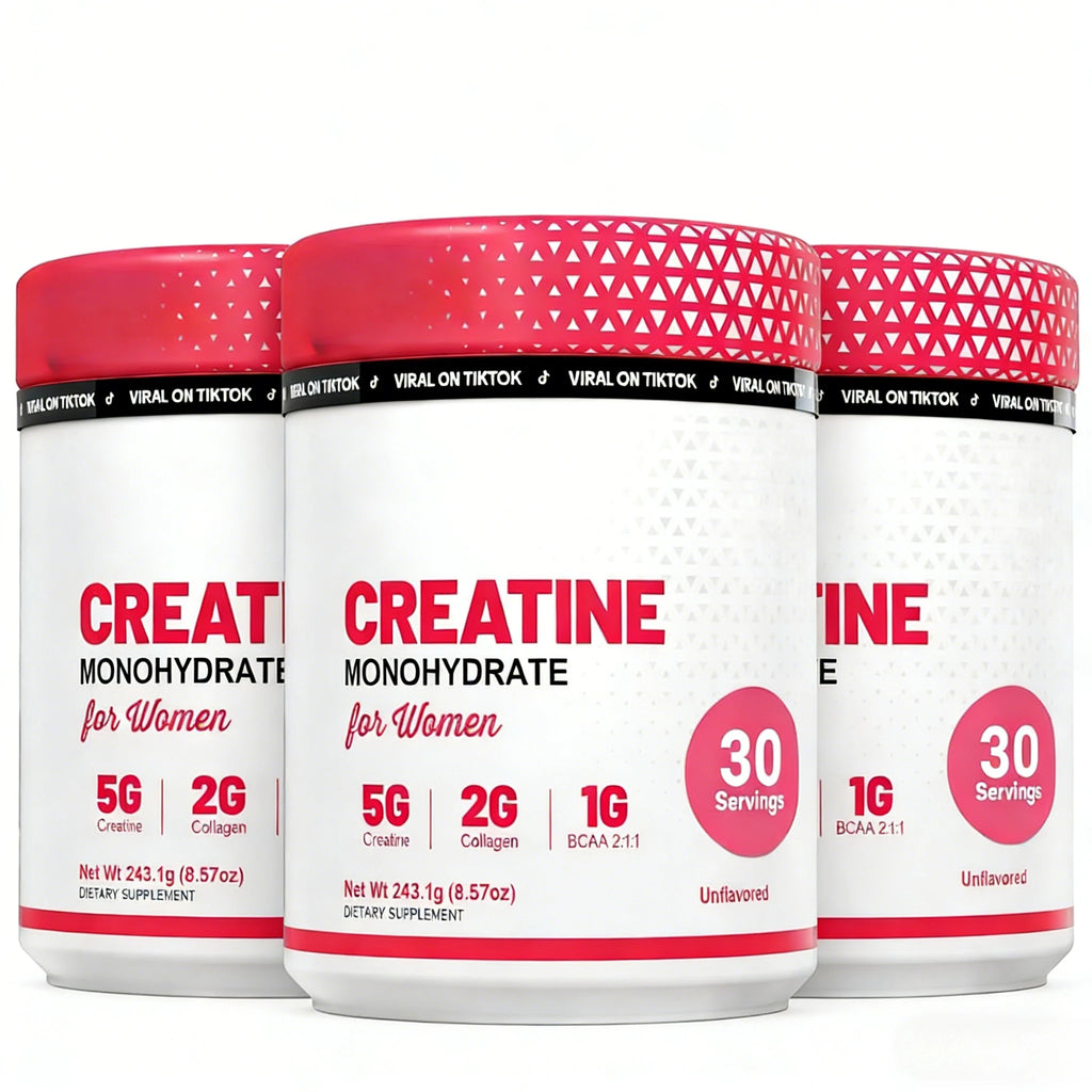 Créatine pour femmes - Supplément post-entraînement - 5000 mg de créatine, 2000 mg de collagène bovin hydrolysé pour la croissance musculaire maigre