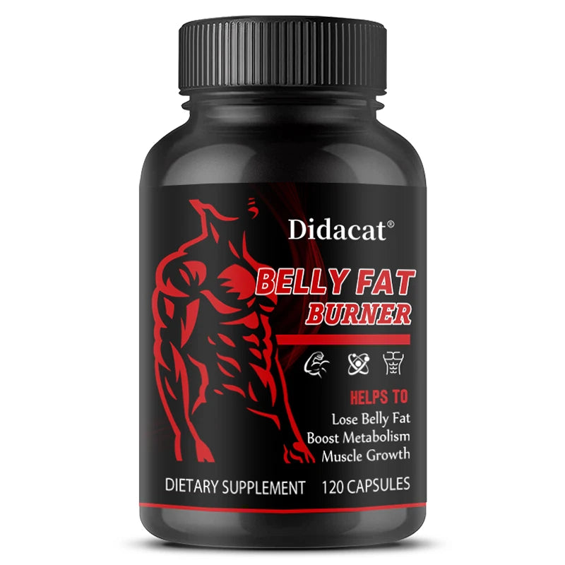 Didacat Brûleur de Graisse Abdominale pour Hommes - Brûle la Graisse du Ventre, Raffermit les Abdos, Stimule la Croissance Musculaire, le Métabolisme - Sans Caféine