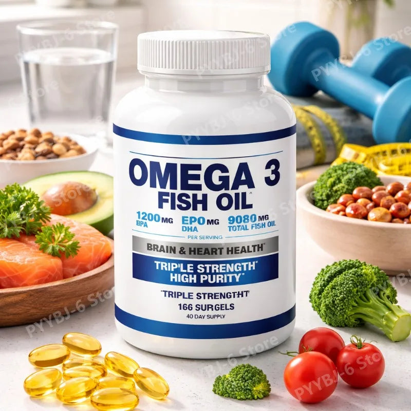 Extra potent omega 3 fish oil as a natural supplement to maintain an active lifestyle.