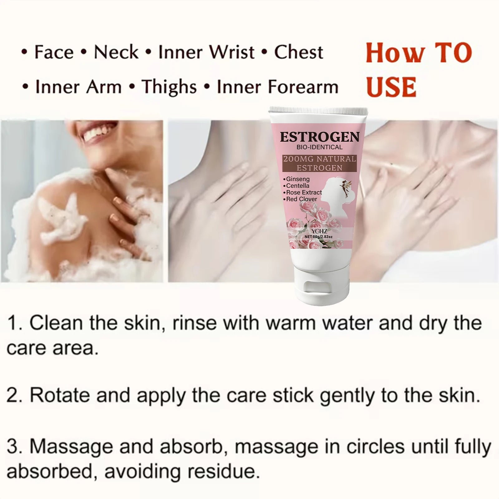 Women's Estrogen Mood Cream—Ginseng, Centella Asiatica, Rose—Moisturizes Skin, Nourishes Body and Mind, Gently Balances—Designed Specifically for Women