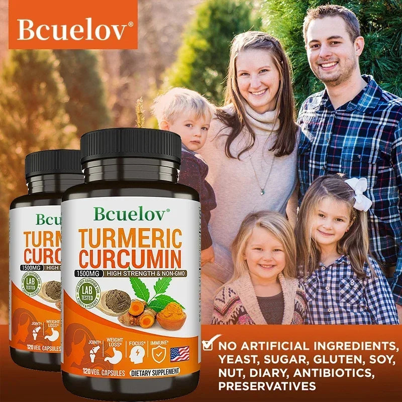 Turmeric curcumin with bioperine capsules as a natural supplement to maintain an active lifestyle.